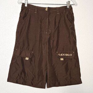 Sideout Brown Shorts Cargo Pockets Adjustable Waistband APPROX Youth Large